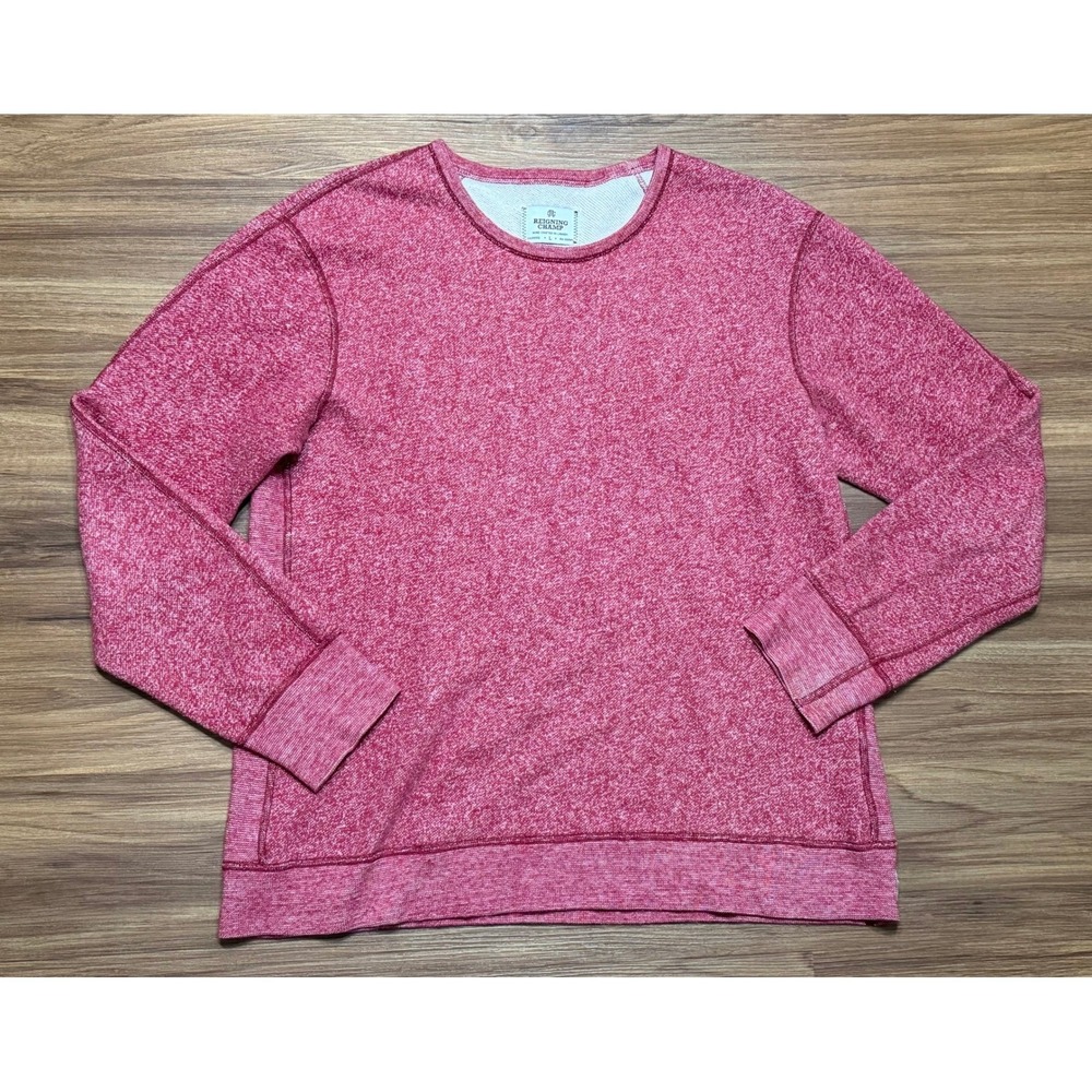 Reigning Champ Mens Red Heather Crewneck Sweatshirt Sz Large Made in Canada